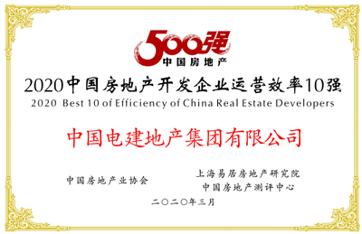 中國(guó)電建地產(chǎn)集團(tuán)榮膺“2020中國(guó)房地產(chǎn)開發(fā)企業(yè)500強(qiáng)”，打造綜合開發(fā)與工程建設(shè)新標(biāo)桿